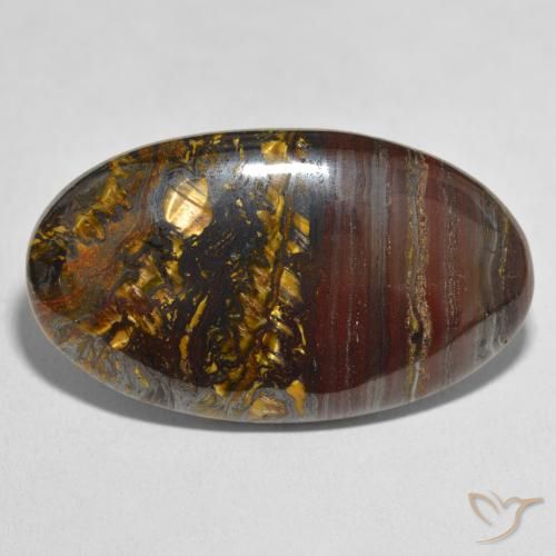 Oeil de Tigre Matrice Multicolore naturelle ovale, 48.77 ct, Opaque