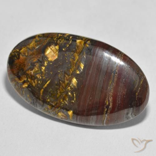 Oeil de Tigre Matrice Multicolore naturelle ovale, 48.77 ct, Opaque