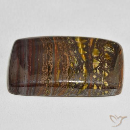 Oeil de Tigre Matrice Multicolore naturelle Coussin, 48.44 ct, Opaque