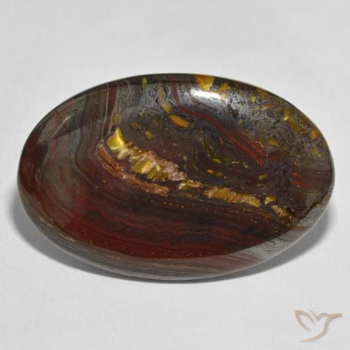Oeil de Tigre Matrice Multicolore naturelle ovale, 49.04 ct, Opaque