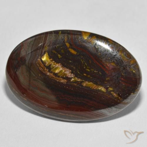 Oeil de Tigre Matrice Multicolore naturelle ovale, 49.04 ct, Opaque
