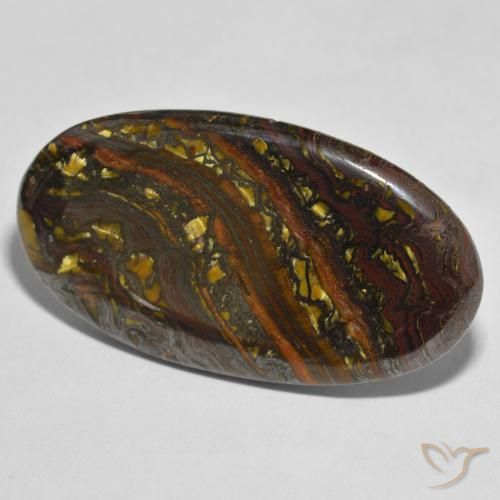 Oeil de Tigre Matrice Multicolore naturelle ovale, 49.22 ct, Opaque