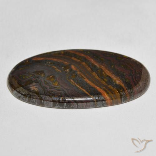Oeil de Tigre Matrice Multicolore naturelle ovale, 49.22 ct, Opaque