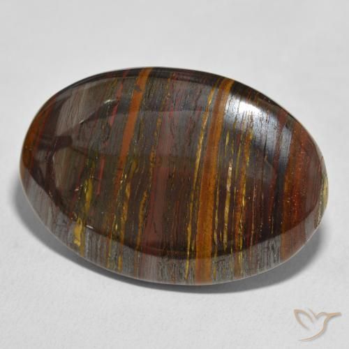 Oeil de Tigre Matrice Multicolore naturelle ovale, 63.94 ct, Opaque