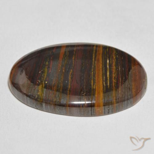 Oeil de Tigre Matrice Multicolore naturelle ovale, 63.94 ct, Opaque