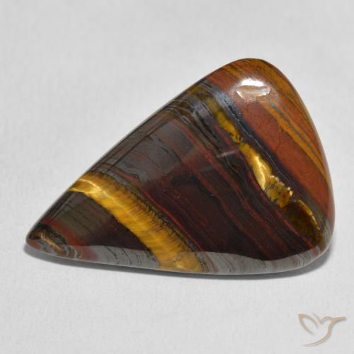 25.07ct Naturel Multicolore Oeil de Tigre Matrice, En forme de poire, Opaque