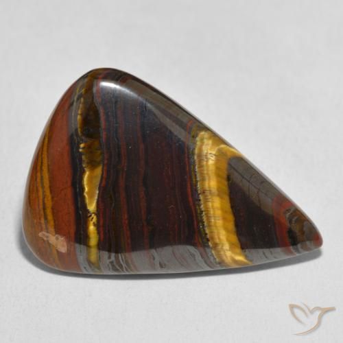 Oeil de Tigre Matrice Multicolore naturelle En forme de poire, 25.07 ct, Opaque