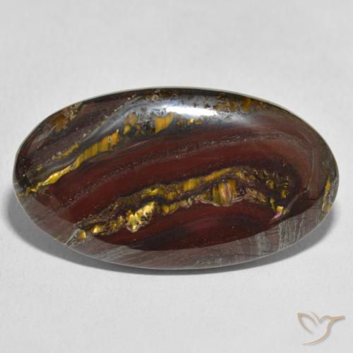 Oeil de Tigre Matrice Multicolore naturelle ovale, 40.84 ct, Opaque