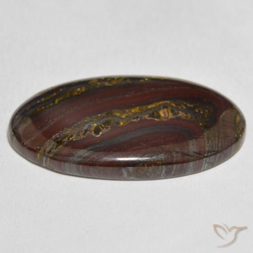 Oeil de Tigre Matrice Multicolore naturelle ovale, 40.84 ct, Opaque