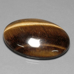 Tiger's eye marron naturelle coupe ovale, 78,03 ct, opaque