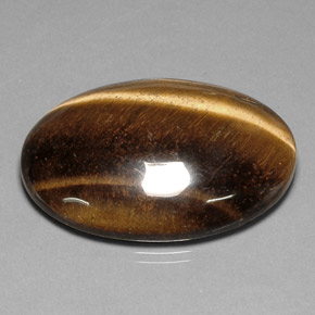 Tiger's eye marron naturelle coupe ovale, 78,03 ct, opaque
