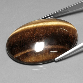 Tiger's eye marron naturelle coupe ovale, 78,03 ct, opaque