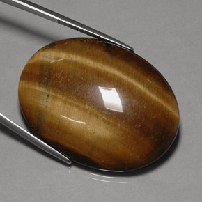 Tiger's eye marron naturelle coupe ovale, 75,77 ct, opaque