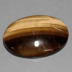 Tiger's eye marron naturelle coupe ovale, 75,05 ct, opaque
