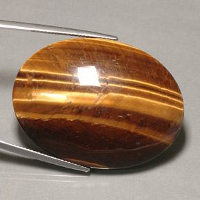 Tiger's eye marron naturelle coupe ovale, 74,22 ct, opaque
