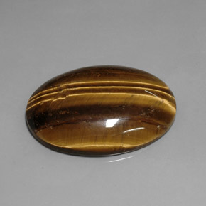 Tiger's eye marron naturelle coupe ovale, 76,92 ct, opaque
