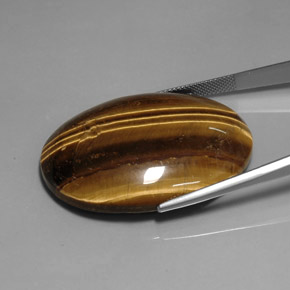 Tiger's eye marron naturelle coupe ovale, 76,92 ct, opaque