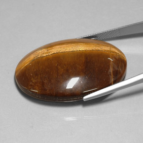 Tiger's eye marron naturelle coupe ovale, 78,13 ct, opaque