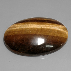 Tiger's eye marron naturelle coupe ovale, 76,52 ct, opaque