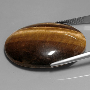 Tiger's eye marron naturelle coupe ovale, 76,52 ct, opaque