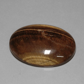 Tiger's eye marron naturelle coupe ovale, 80,28 ct, opaque