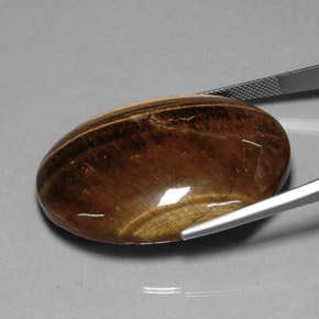 Tiger's eye marron naturelle coupe ovale, 80,28 ct, opaque
