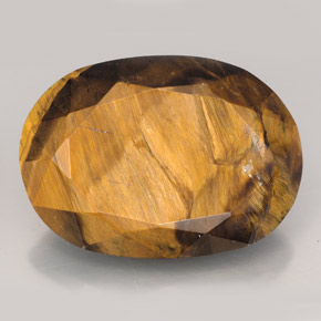 Tiger's eye marron naturelle coupe ovale, 23,17 ct, opaque