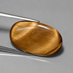 Tiger's eye marron naturelle coupe ovale, 10,07 ct, opaque