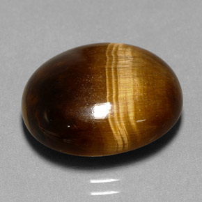 Tiger's eye marron naturelle coupe ovale, 11,35 ct, opaque