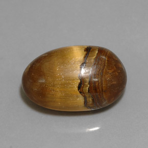Tiger's eye marron naturelle coupe ovale, 12,90 ct, opaque