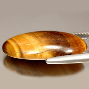 Oeil de Tigre Or Brun naturelle Coupe ovale, 14.67 ct, Opaque