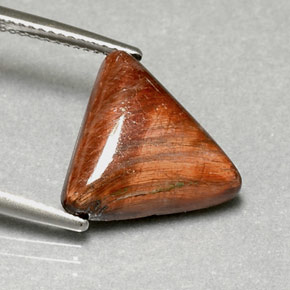 Tiger's eye marron naturelle trillion, 7,11 ct, opaque