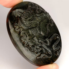 Tiger's eye multicolore naturelle forme fantaisie, 122,90 ct, opaque