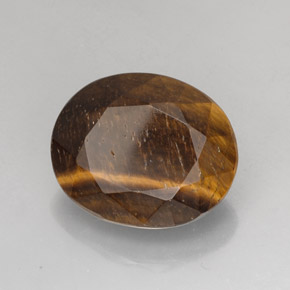 Tiger's eye marron naturelle coupe ovale, 25,78 ct, opaque