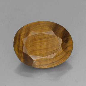 Tiger's eye marron naturelle coupe ovale, 14,10 ct, opaque