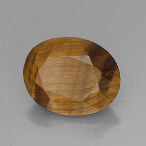 Tiger's eye marron naturelle coupe ovale, 14,10 ct, opaque