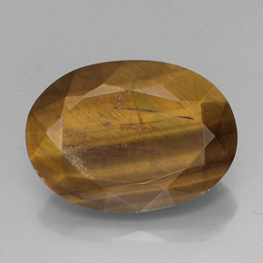 Tiger's eye marron naturelle coupe ovale, 18,43 ct, opaque