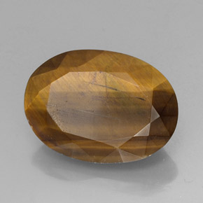 Tiger's eye marron naturelle coupe ovale, 18,43 ct, opaque