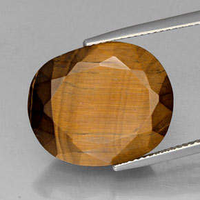 Oeil de Tigre Or Brun naturelle Coupe ovale, 16.49 ct, Opaque