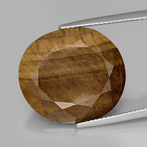 Oeil de Tigre Or Brun naturelle Coupe ovale, 16.94 ct, Opaque