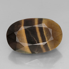 Tiger's eye multicolore naturelle coupe ovale, 13,19 ct, opaque