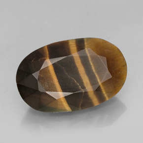 Tiger's eye multicolore naturelle coupe ovale, 13,19 ct, opaque