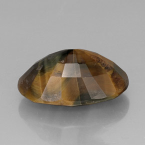 Tiger's eye multicolore naturelle coupe ovale, 13,19 ct, opaque