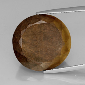 Tiger's eye marron naturelle coupe ovale, 20,85 ct, opaque