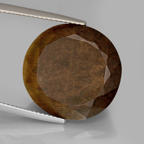 Tiger's eye marron naturelle coupe ovale, 20,85 ct, opaque