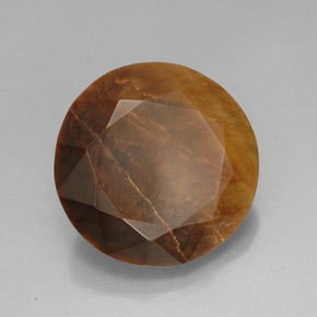 Oeil de Tigre Or Brun naturelle Coupe roude, 19.72 ct, Opaque