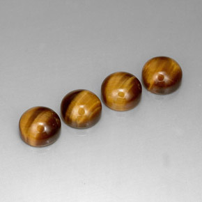 Achetez naturel ct marron tiger's eye gems, coupe roude, en provenance thaïlande chez gemselect. en stock, livraison internationale!