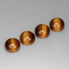 Achetez naturel ct marron tiger's eye gems, coupe roude, en provenance thaïlande chez gemselect. en stock, livraison internationale!