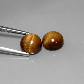 Achetez naturel ct Or Brun Oeil de Tigre gems, Coupe roude, En provenance Thaïlande chez GemSelect. En stock, livraison internationale!