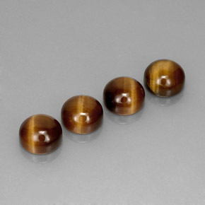Achetez naturel ct marron tiger's eye gems, coupe roude, en provenance thaïlande chez gemselect. en stock, livraison internationale!